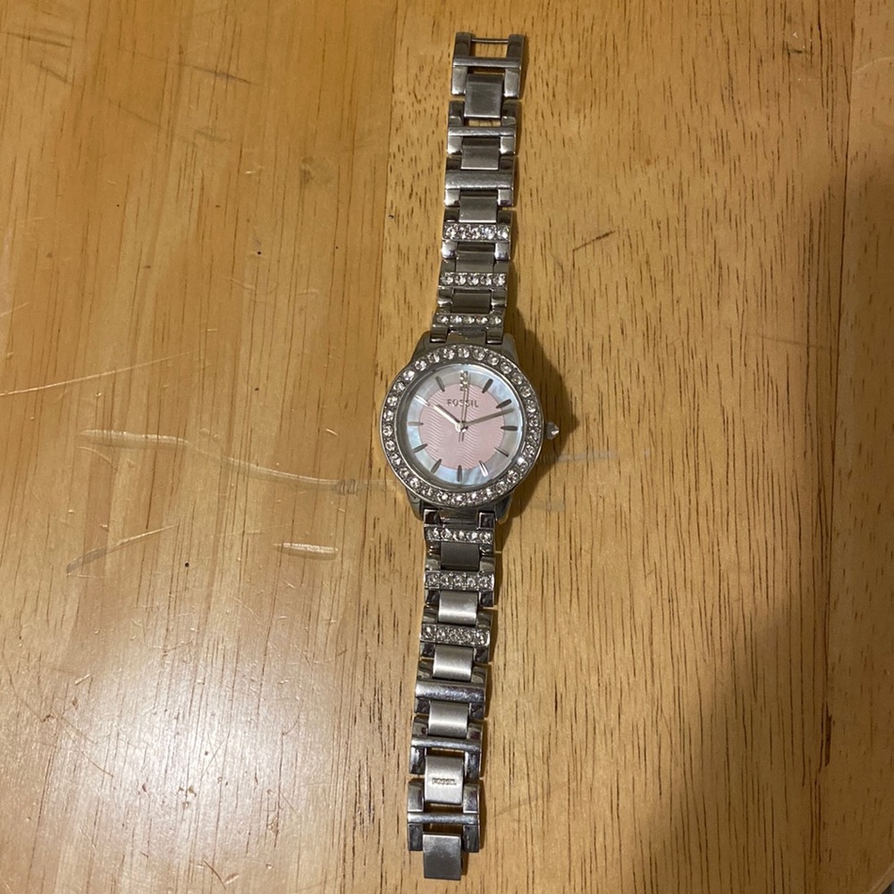 Glitz Stainless Steel Bracelet Pink Dial Ladies
Watch